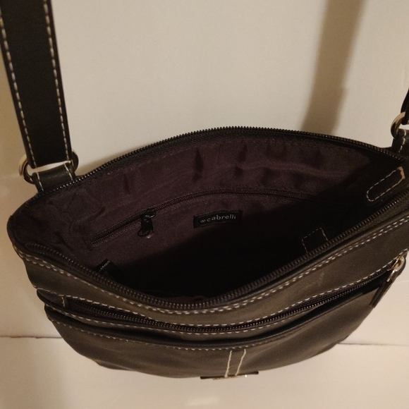 CABRELLI Black Crossbody shoulder bag faux leather - Picture 6 of 6